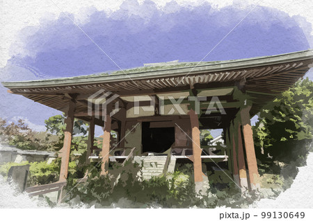 水彩画風 中宮寺 本堂 奈良県生駒郡斑鳩町 水彩画風 中宮寺 本堂 奈良県生駒郡斑鳩町 99130649