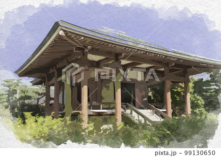 水彩画風 中宮寺 本堂 奈良県生駒郡斑鳩町 水彩画風 中宮寺 本堂 奈良県生駒郡斑鳩町 99130650