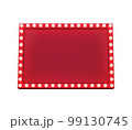 3d retro red signboard with glowing yellow light bulb . Concept of billboard design for cinema, casino, marquee or nightclub . 3d high quality render 99130745