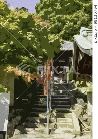 水彩画風　朝護孫子寺　虚空蔵堂　奈良県生駒郡平群町 99130794