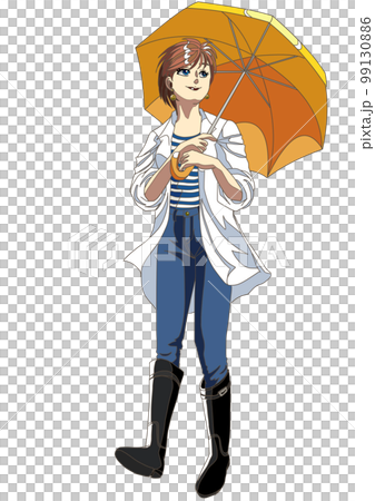 Rainy day Umbrella woman 99130886