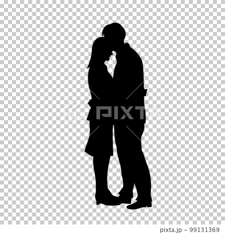 男人和女人擁抱的剪影 男人和女人擁抱的剪影 99131369