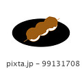黒いお盆に乗ったみたらし団子のイラスト 99131708