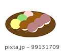 茶色いお盆に乗ったお団子のイラスト 99131709