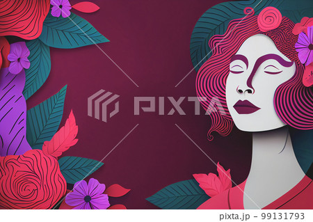 International Women's Day 8 march background with copy space. Woman Head Illustration from Side View Happy Women's Day. Template for UI, Web, Banner, or Greeting Card. Wide angle format banner. International Women's Day 8 march background with copy space. Woman Head Illustration from Side View Happy Women's Day. Template for UI, Web, Banner, or Greeting Card. Wide angle format banner. 99131793