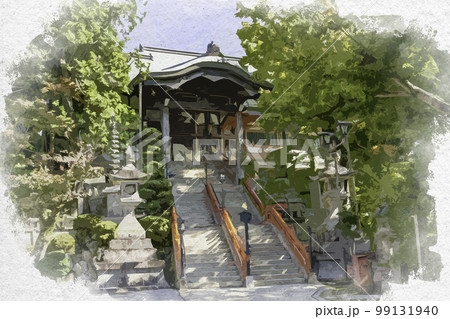 水彩画風 朝護孫子寺 本堂 奈良県生駒郡平群町 水彩画風 朝護孫子寺 本堂 奈良県生駒郡平群町 99131940