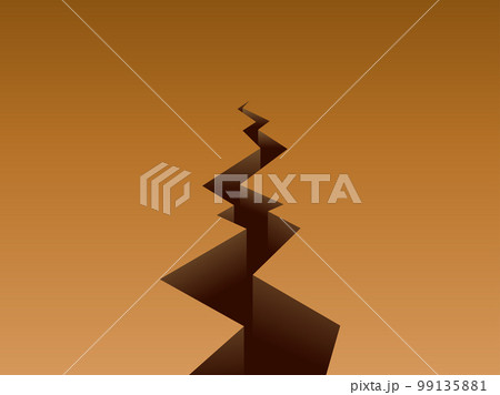 地割れイメージイラスト茶色 99135881