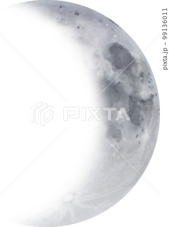 三日月 月 水彩画 99136011