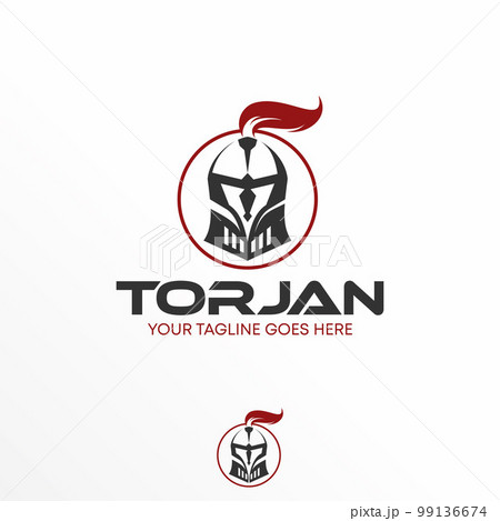Helmet Trojan viking spartan front side with hair image graphic icon logo design abstract concept vector stock. Can be used as a symbol related to fighter or knight. Helmet Trojan viking spartan front side with hair image graphic icon logo design abstract concept vector stock. Can be used as a symbol related to fighter or knight. 99136674