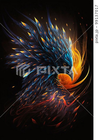 Magical phoenix bird. Generative AI 99137017