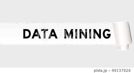 Ripped gray paper background that have word data mining under torn part 99137828
