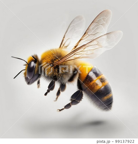 Honey bee isolated on background. Generative AI Honey bee isolated on background. Generative AI 99137922
