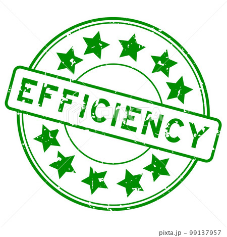 Grunge green efficiency word with star icon round rubber seal stamp on white background Grunge green efficiency word with star icon round rubber seal stamp on white background 99137957