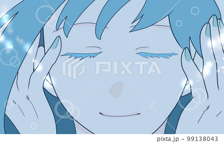 優しく目を閉じる女の子のイラスト 99138043