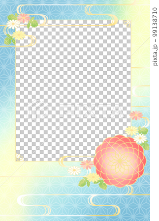 New Year's card, Japanese style, floral pattern, photo frame, welcome board New Year's card, Japanese style, floral pattern, photo frame, welcome board 99138710