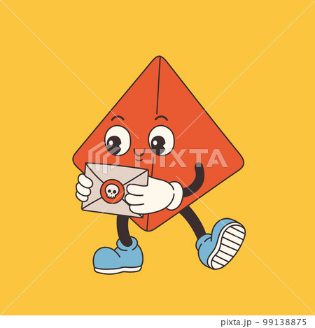 DND Dice for Board games in old classic cartoon style, groovy RPG dice for table game vector 99138875