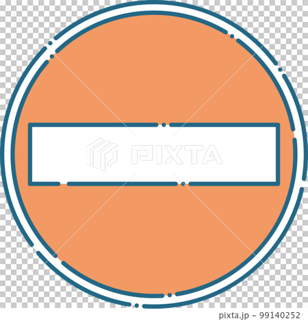 Traffic/regulation signs Vehicle entry prohibited icon mark red pale dashed line 99140252