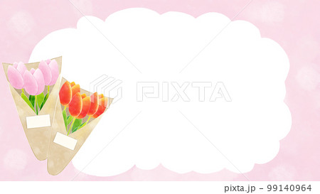 チューリップの花束のおしゃれな横フレーム 99140964