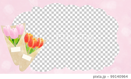 チューリップの花束のおしゃれな横フレーム 99140964