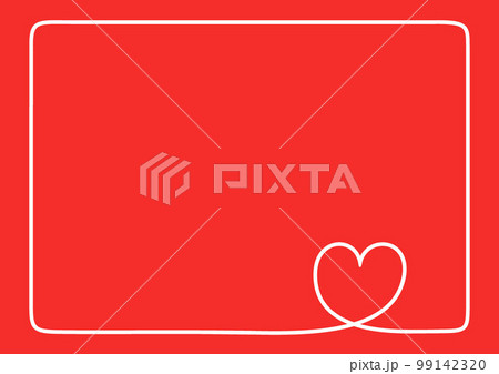 ハートのフレーム赤 99142320