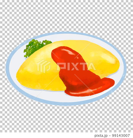 昔ながらのオムライスのイラスト 99143007