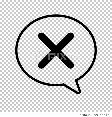 X speech bubble icon black 99143316