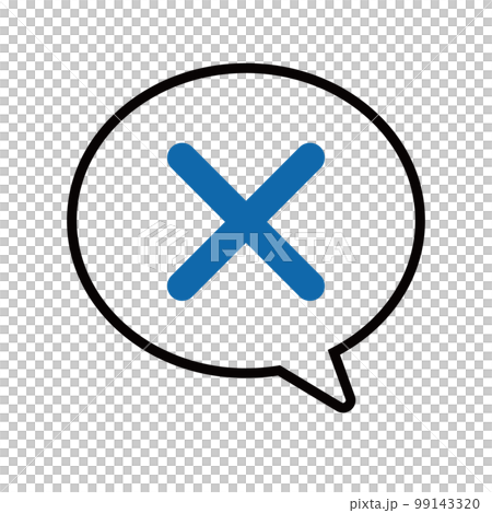 X speech bubble icon blue 99143320