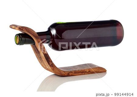 Bottle of red wine is isolated on a white background. 99144914