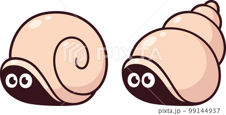 Cute cartoon snail shells with eyes 99144937