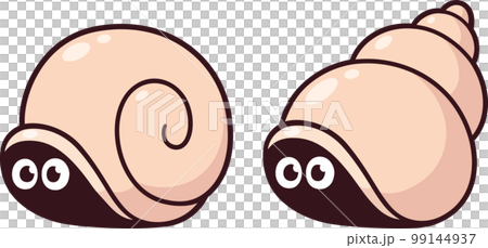 Cute cartoon snail shells with eyes 99144937