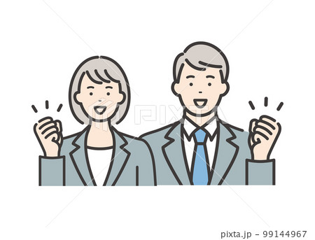 頑張る若い男女のビジネスパーソン 99144967