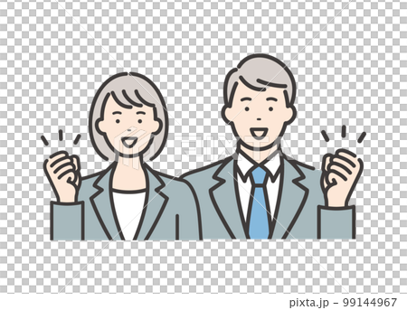 頑張る若い男女のビジネスパーソン 99144967