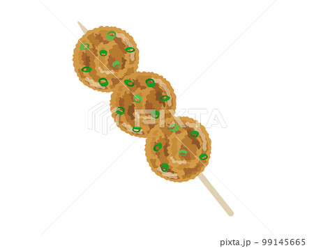 焼き鳥の、つくね団子の串焼きのイラスト 99145665