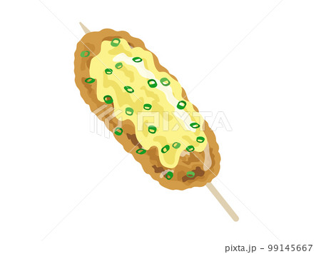 チーズをのせた、つくねの串焼きのイラスト 99145667