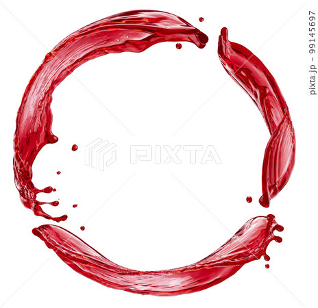 Red wine splash isolated on white background 99145697
