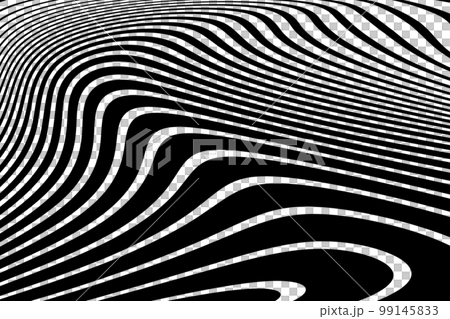 Abstract Black and White Wavy Lines Pattern with 3D Illusion Effect. Vector Art. Abstract Black and White Wavy Lines Pattern with 3D Illusion Effect. Vector Art. 99145833