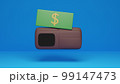 3d illustration wallet open money dollar sign pay buy  99147473