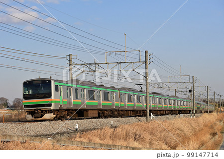 高崎線　岡部ー本庄　JR東日本　E231系1000番台　K-18編成（国府津） 99147714