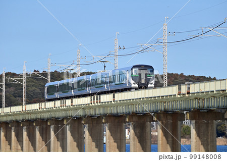 鹿島線　鹿島神宮ー延方　JR東日本　E257系5500番台　OM-53編成（大宮）　かしま　さわら 99148008