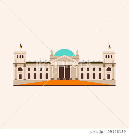 Reichstag building in Berlin. Flat illustration. 99148189
