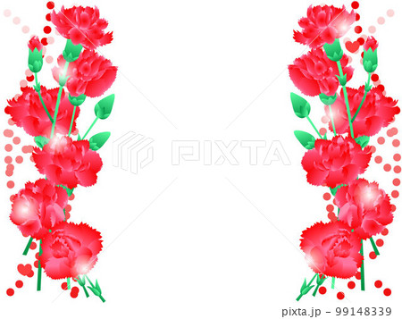 カーネーションとドットのフレーム 99148339