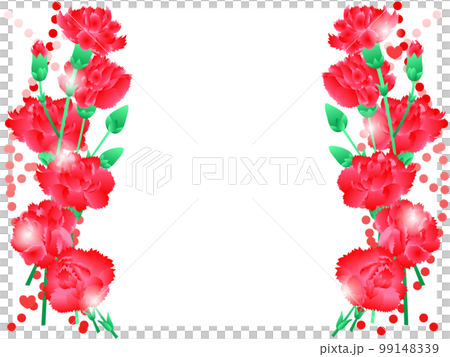 カーネーションとドットのフレーム 99148339