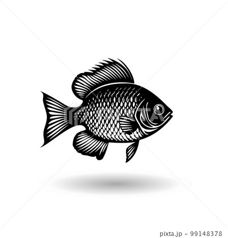 Stylized black fish on a white background. Stylized black fish on a white background. 99148378