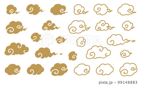 和風の雲のイラスト素材セット 99148883