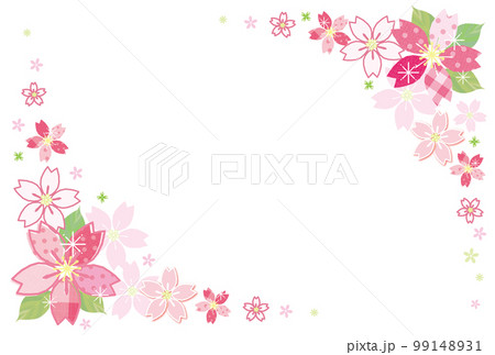 桜の花 フレーム 上下角 背景素材 ポストカード 99148931