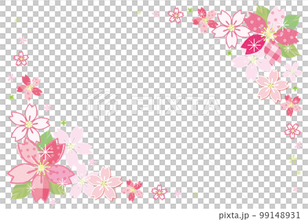 桜の花 フレーム 上下角 背景素材 ポストカード 99148931