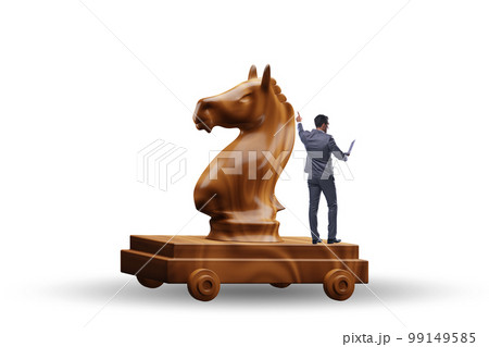 Businessman and trojan horse in trap concept 99149585