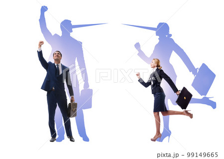 Lier concept with business people and nose Lier concept with business people and nose 99149665