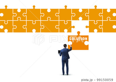Business solution concept with jigsaw puzzle pieces 99150059