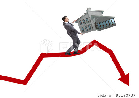 Concept of real estate price bubble bursting 99150737